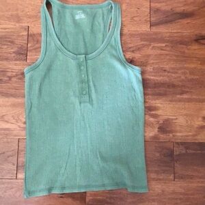 Aerie green tank with snaps L